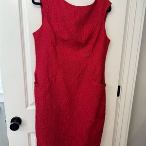 Evan Picone Scarlet Textured Mini Dress With Pockets!!!